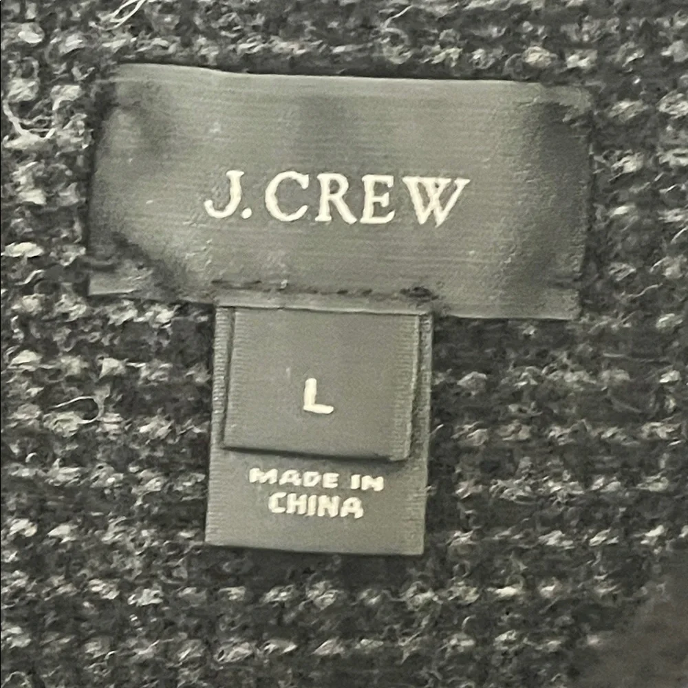 J Crew black pullover wool shawl collar sweater size large
